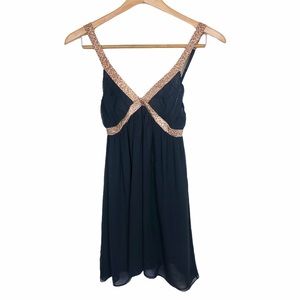 Y2K Victoria’s Secret lace/mesh Black Cheetah Print satin babydoll Slip Dress XS